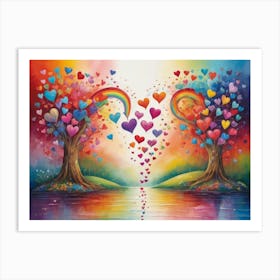 Rainbow Trees Art Print