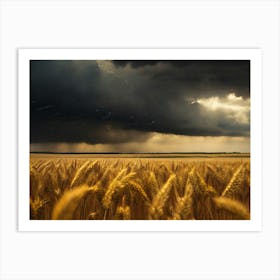 Storm Clouds Over A Wheat Field Paintings Art Print Art Print