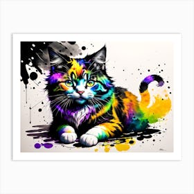 Rainbow Cat 5 Art Print