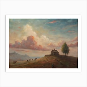 Sunset Over The Ranch Art Print