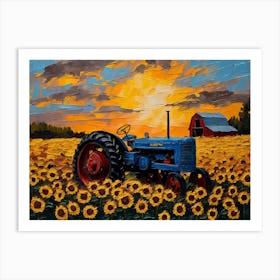 Sunflowers In The Field - Ai 1 Art Print