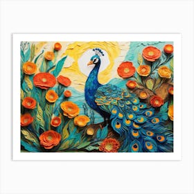 Peacock ala Vincent Art Print