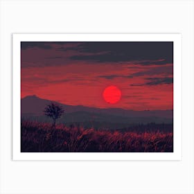 Sunset In The Mountains 28 Art Print