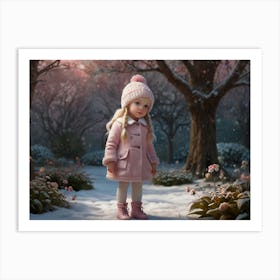 Little Girl In The Snow 1 Art Print