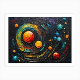 Planets Abstract Paint Vibrant colors Art Print