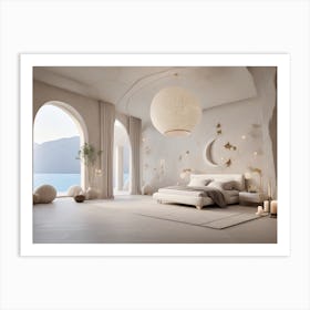 Bedroom With A View Of The Sea Art Print