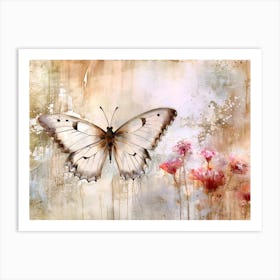 Butterfly On A Flower Art Print