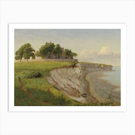 Vintage Painting Castle On The Cliff Art Print