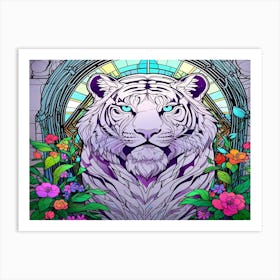 Tiger In The Garden Art Print