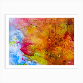 Abstract Painting, Acrylic On Canvas, Red Color 2 Art Print