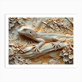 Beautiful 3d Lizard Art Print