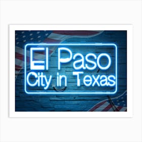 El Paso City In Texas Art Print