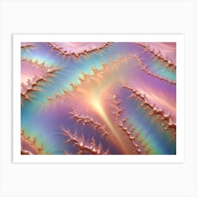 A Colorful, Abstract Background With A Swirling, Fluid Pattern In Shades Of Pink, Blue, And Gold Art Print