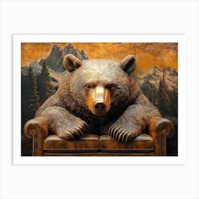 Bear In The Chair 1 Art Print