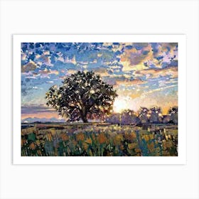 Sunset Over A Tree Art Print