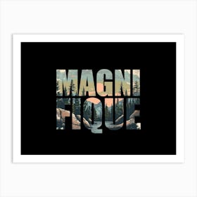 Magnifique Poster Retro Mountains Illustration 5 Art Print