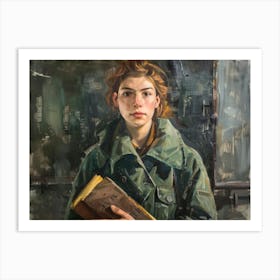 Girl With A Book Art Print