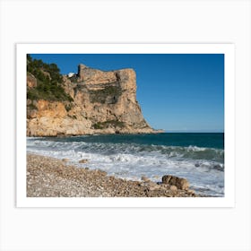 Waves and rocky cove on the Mediterranean coast Art Print