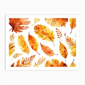 Default Vector Watercolor Autumn Background Texture Pattern Fo 0 Art Print