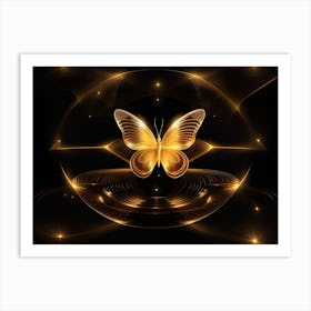 Golden Butterfly 15 Art Print