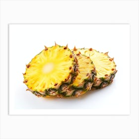 Pineapple Slices Isolated On White 1 Art Print