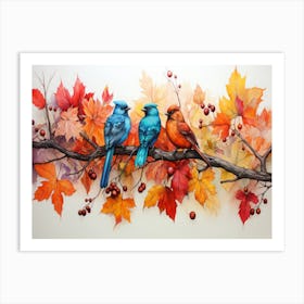 Birds On A Branch Art Print