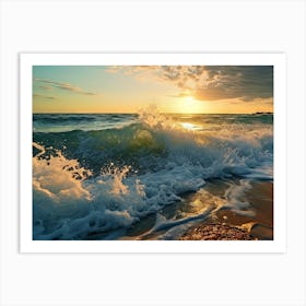 Sunset At The Beach 1 Art Print