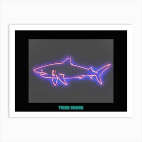 Pink Tiger Neon Shark 5 Poster Art Print