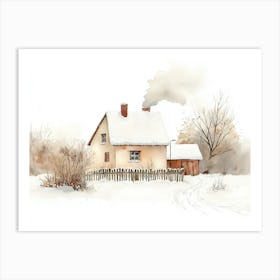 House In Winter Art Print