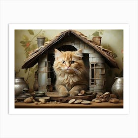 domestic cat Art Print