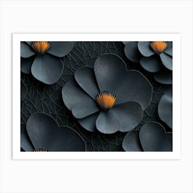 Black Flowers Art Print