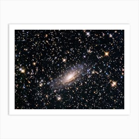 A Dazzling Galaxy Captured Through A Powerful Lens With Bright Shimmering Stars Scattered Across T (4) Art Print