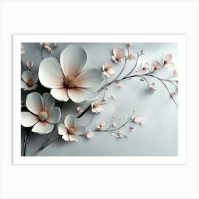 Flowers On A Wall 7 Art Print