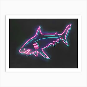 Neon Pastel Pink Blue Shark 5 Art Print