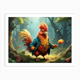 Feathered friend, Colorful Chicken #4 1 Art Print