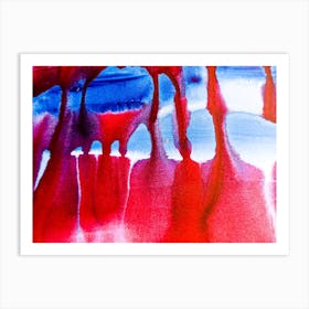 Red, White And Blue. Abstract colorful paint background Art Print