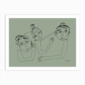 People, Green Art Print