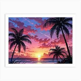 Sunset At The Beach 45 Art Print