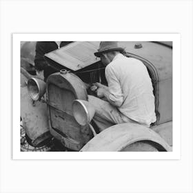 Untitled Photo, Possibly Related To Repairing An Automobile Motor, Market Square, Waco, Texas By Russell Lee Art Print