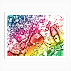 Watercolor Abstraction All Colors Of The Rainbow Art Print