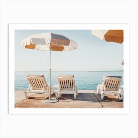 French Riviera Umbrellas Art Print