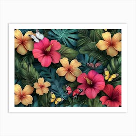 Seamless Tropical Pattern Art Print