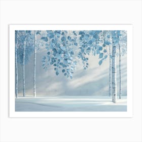 Birch Trees In Winter 1 Art Print