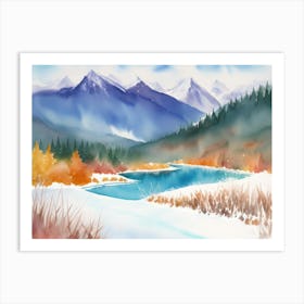 A Winter's Tale: Mountains and Creek Art Print