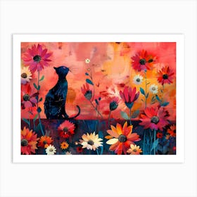 Cat In The Garden Art Print