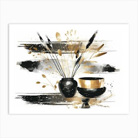 Black And Gold 71 Art Print