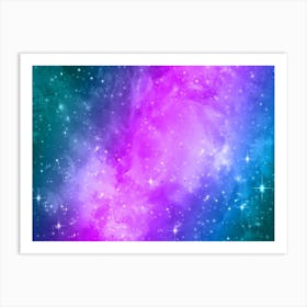 Purple Blue Galaxy Space Background Art Print