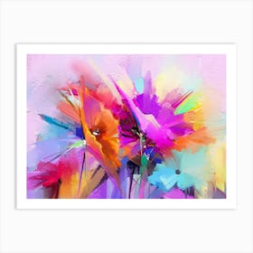 Abstract Flowers 1 Art Print