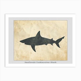 Smallscale Cookiecutter Shark Silhouette 5 Poster Art Print