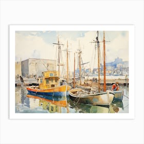 Boats In The Harbor 5 Art Print